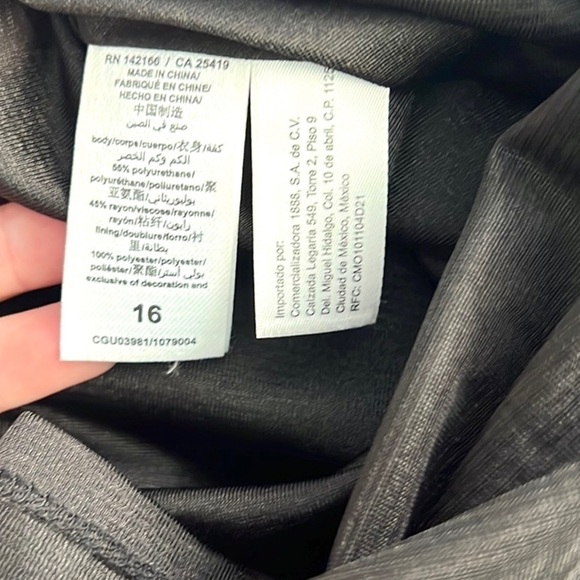 Neiman Marcus,Habitual Black Faux Leather Fit & Flare Banded Waist Dress,Size XS - Picture 6 of 14